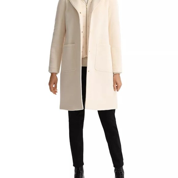 Woolrich Kuna Mixed Media Virgin Wool/Cashmere Water Resistant Duck Down Coat - Picture 2 of 16